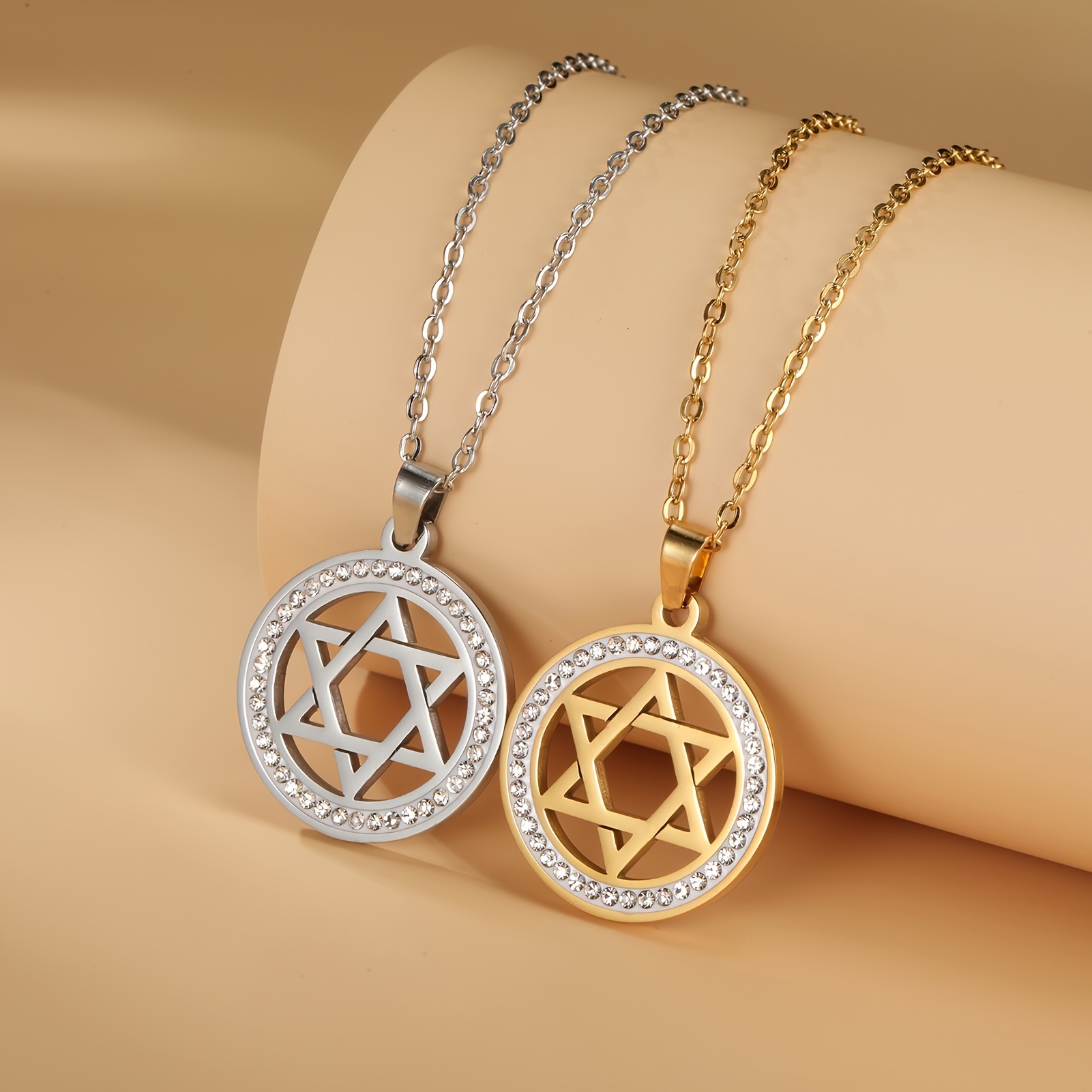 Stainless Steel Hexagram Star of David Necklace